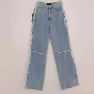 PrettyLittleThing Light Blue Wash Wide Leg